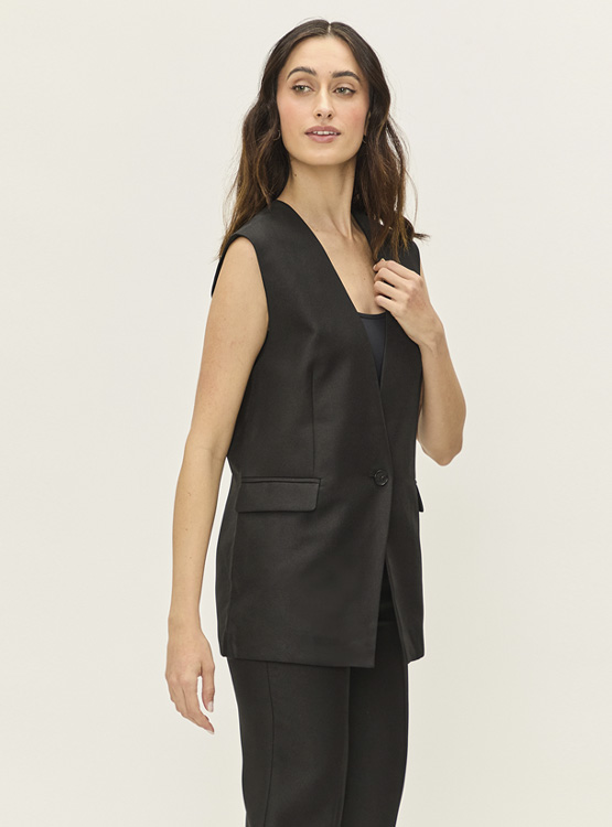 BLAZER SIN MANGAS MUJER ASH LARGO - 3