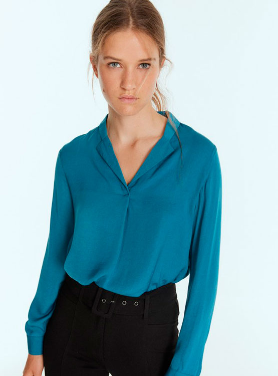 Ripley - BLUSA SFERA LISA CUELLO