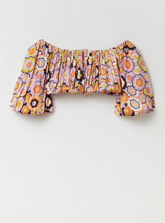 BLUSA SFERA CROP TOP FLORES - 5