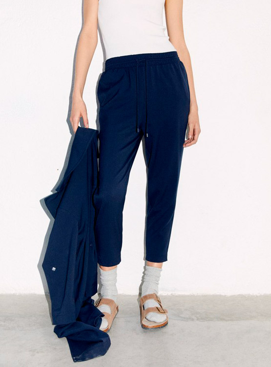 PANTALON SFERA LARGO FLUIDO CON GOMA EN CINTURA - 3
