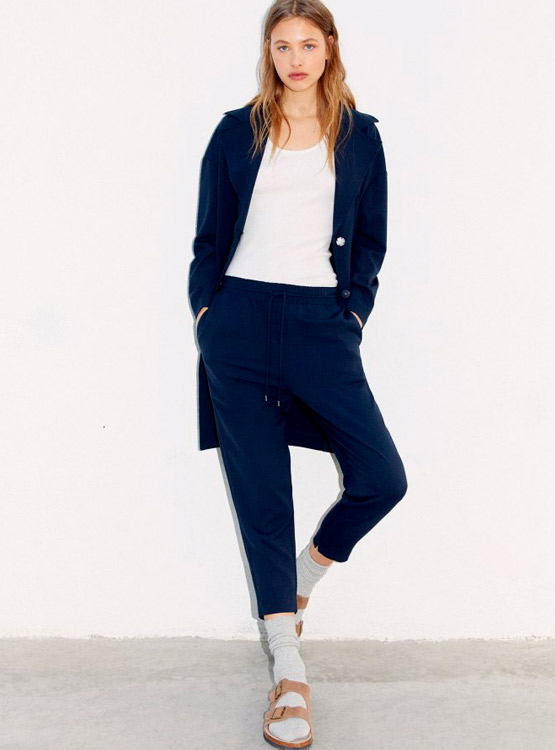 PANTALON SFERA LARGO FLUIDO CON GOMA EN CINTURA - 1
