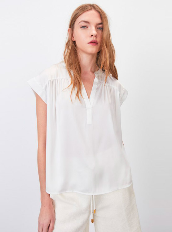 BLUSA SFERA SATINADA MANGA CORTA - 2