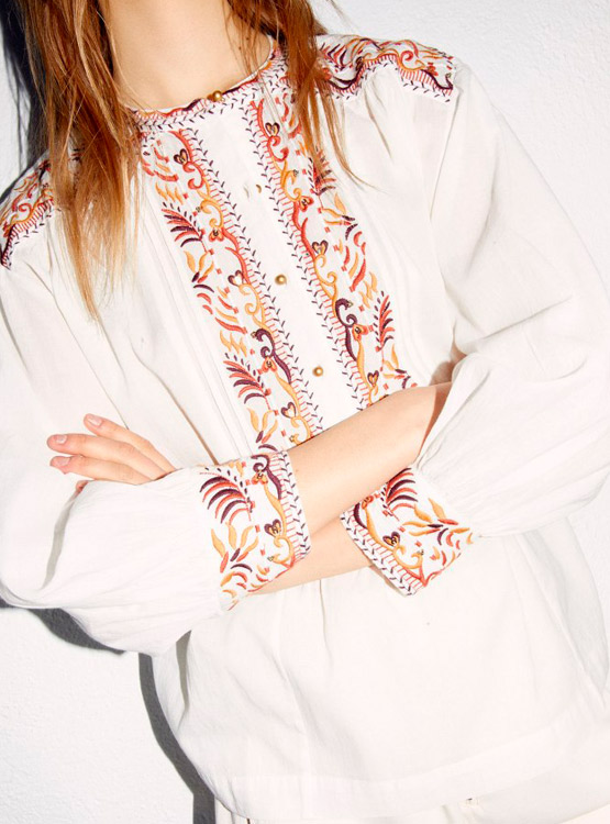 BLUSA SFERA MANGA LARGA CUELLO CAJA - 4