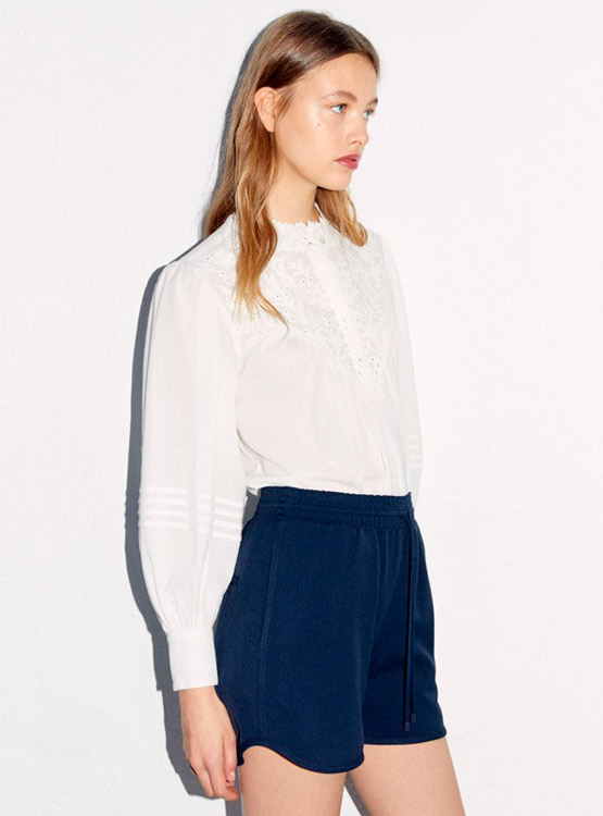 BLUSA SFERA MANGA LARGA CUELLO ALTO - 3