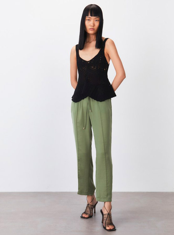 PANTALON SFERA LISO FLUIDO CIERRE DE CORDONES - 1