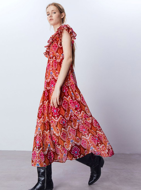 Vestidos de chiffon con escote en V y espalda de encaje Regencia