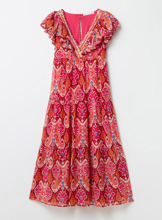 Vestidos de chiffon con tirantes finos y escote en V Spa