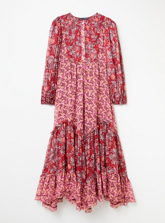 Hippy Boho Maxi Largo Vestido Kaftán, Tamaño Libre Mujer Caftán Top