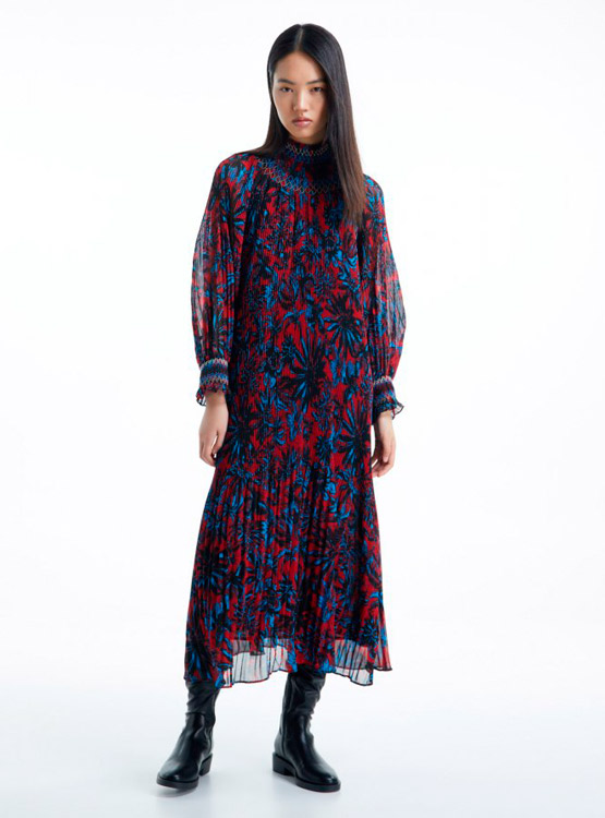 VESTIDO SFERA MIDI PLISADO
