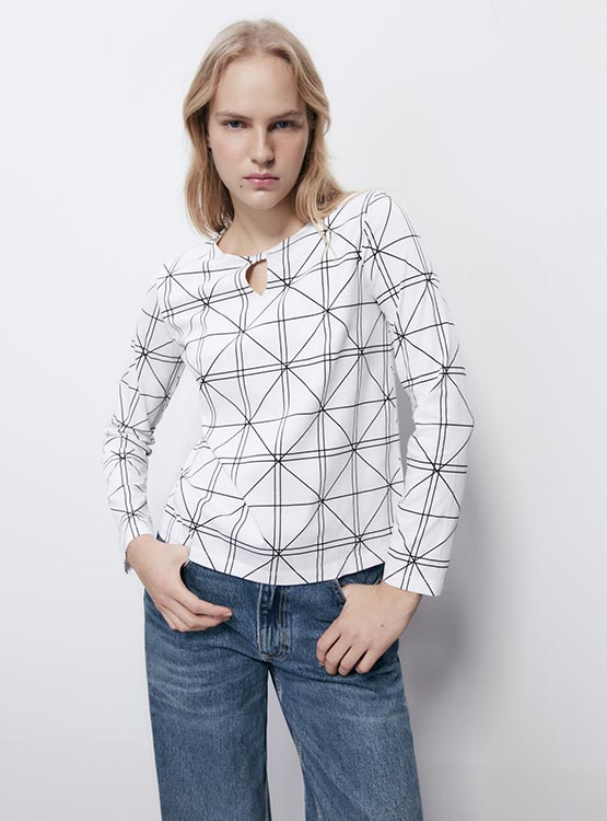 POLERA MANGA LARGA ALGODÓN MUJER SFERA PRINT - 2