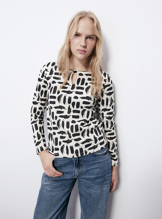 POLERA MANGA LARGA ALGODÓN MUJER SFERA PRINT - 2