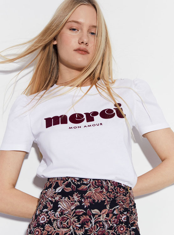 POLERA MANGA CORTA ALGODÓN MUJER SFERA FLOCK - 2