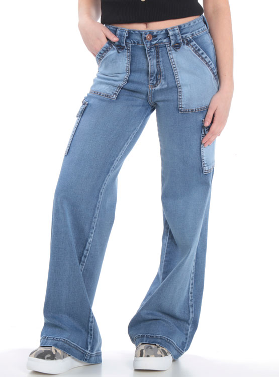 Ripley - JEANS WADO'S PALAZZO CARGO TIRO ALTO