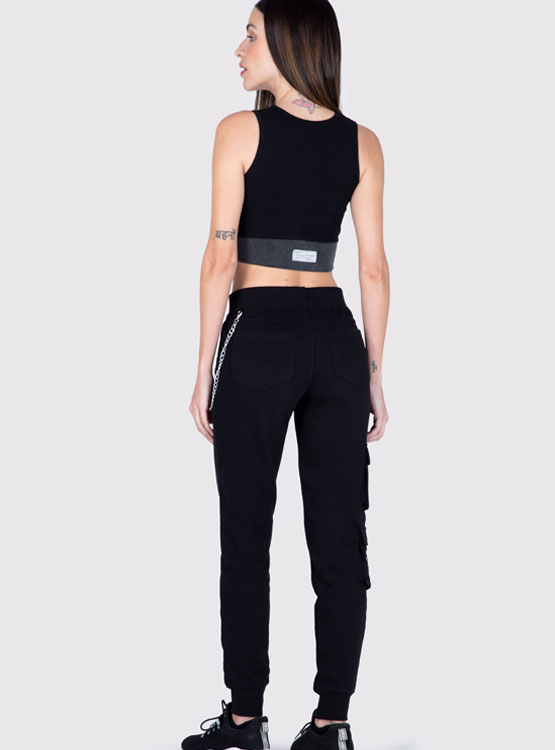 Pantalon Jogging Everlast Femme - Noir Taille XL - Coton - Occasion Très Bon état