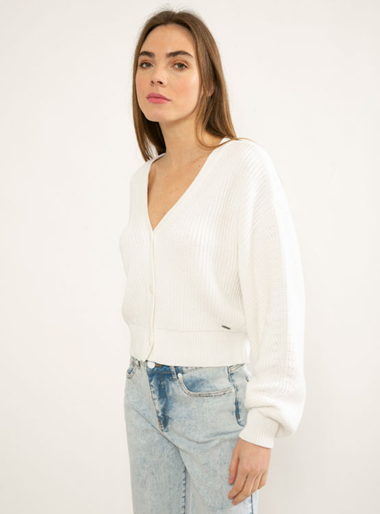 Cardigan Pepe Jeans Taille 10 - Couleur Crème - Occasion En Très Bon état