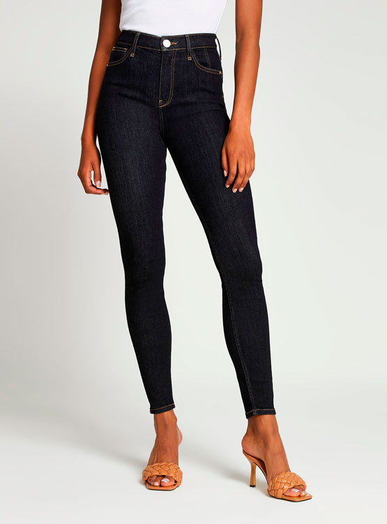 Jupe En Jean River Island Vert - Taille 12 Courte En Coton Denim - Neuf Sans Étiquettes