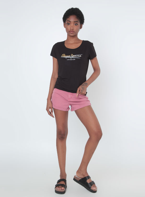 Pepe Jeans HANA GLITTER - T-shirt imprimé - white/blanc