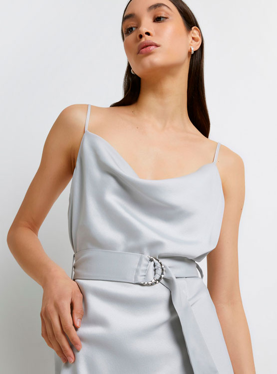 Jupe Enveloppante River Island Neuve Avec étiquettes - Taille 12, Argent Et Beige