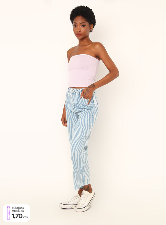 Pantalon Bleu Nuit Stradivarius Taille S - Taille élastiquée, Revers Aux Bas, Occasion Très Bon état