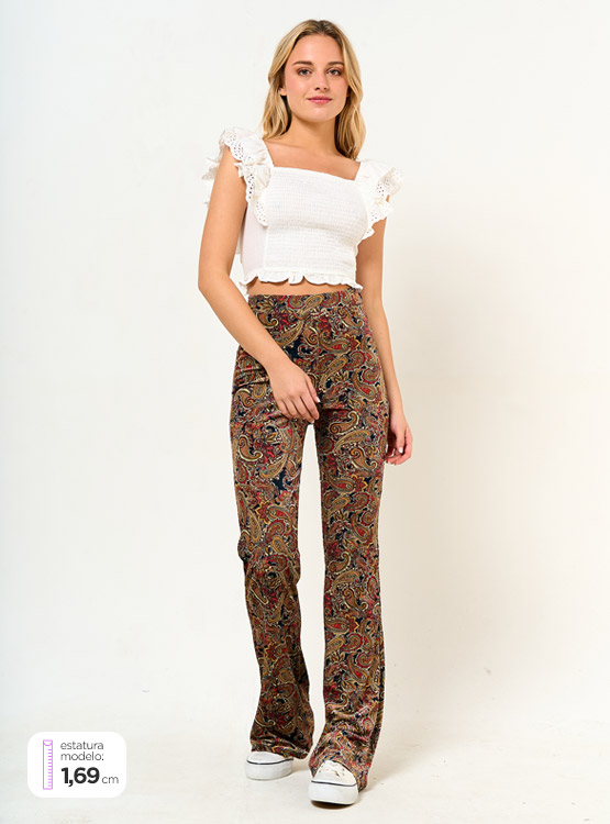 Pantalon Stradivarius Marron à Carreaux - Taille S - Occasion Très Bon état