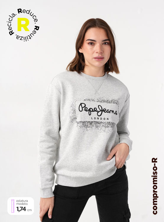 T-shirt Pepe Jeans Hana Glitter L/S, Maniche Lunghe, Scollo Tondo, In Cotone Sostenibile - 3