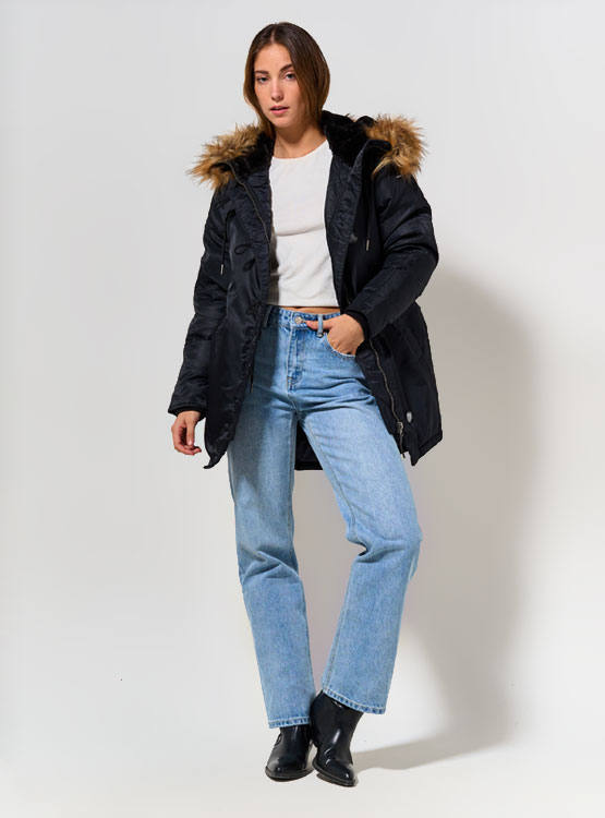 CHAQUETA MUJER PEPE JEANS LARGA CON CAPUCHA - 4