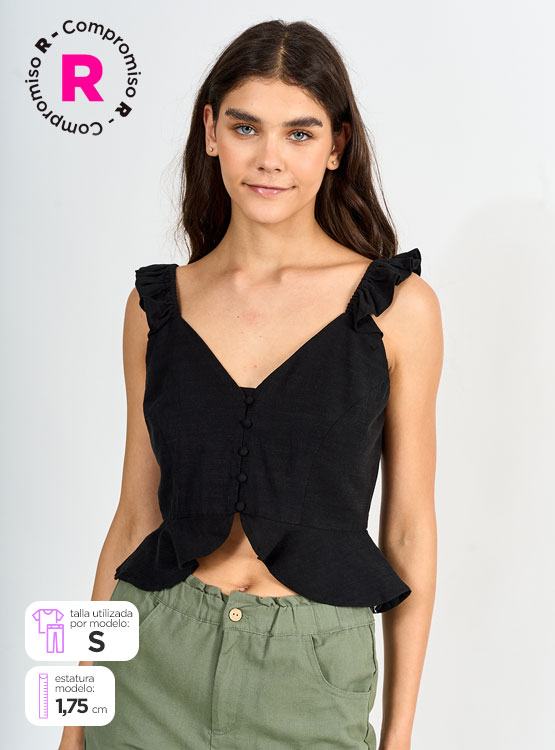 BLUSA MANGA CORTA ALGODÓN MUJER PEPE JEANS BOTONES - 1
