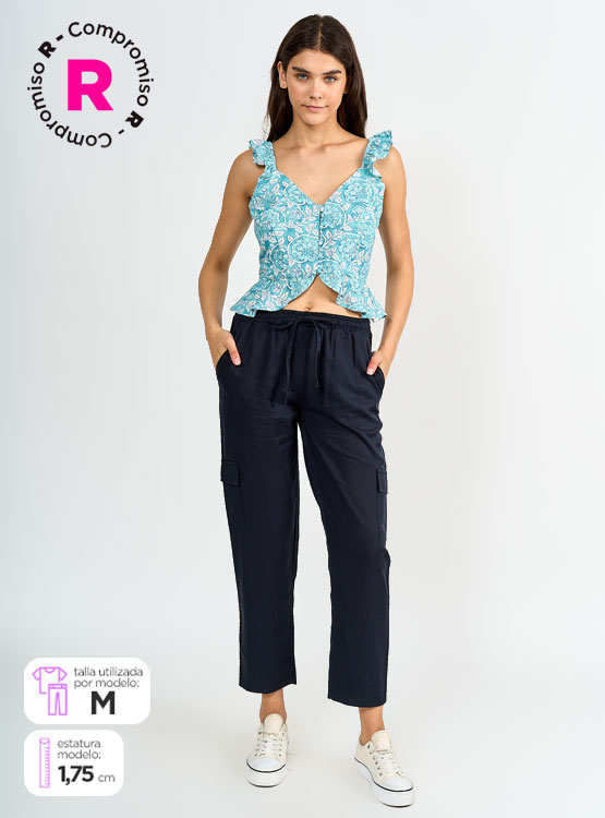 PANTALÓN RECTO MUJER PEPE JEANS CARGO - 1