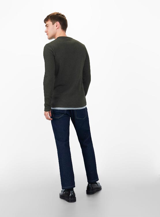 POLERA MANGA LARGA SFERA WAFLE DOBLE - 2
