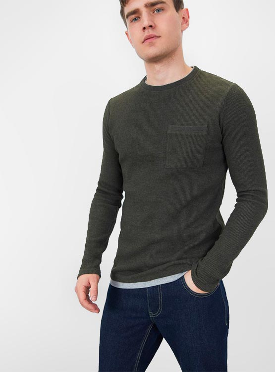 POLERA MANGA LARGA SFERA WAFLE DOBLE - 3