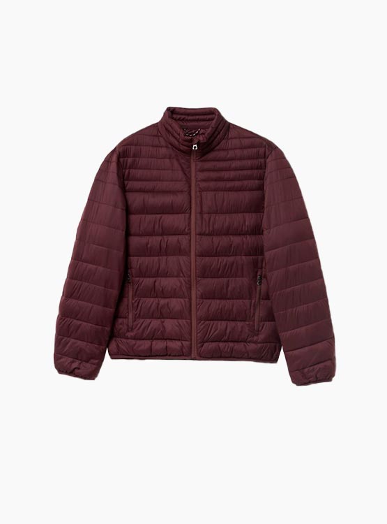 Cazadora Acolchada Para Hombre Color Rojo - Cuello Alto, 100% Poliamida - Estilo Urbano Y Cálido
