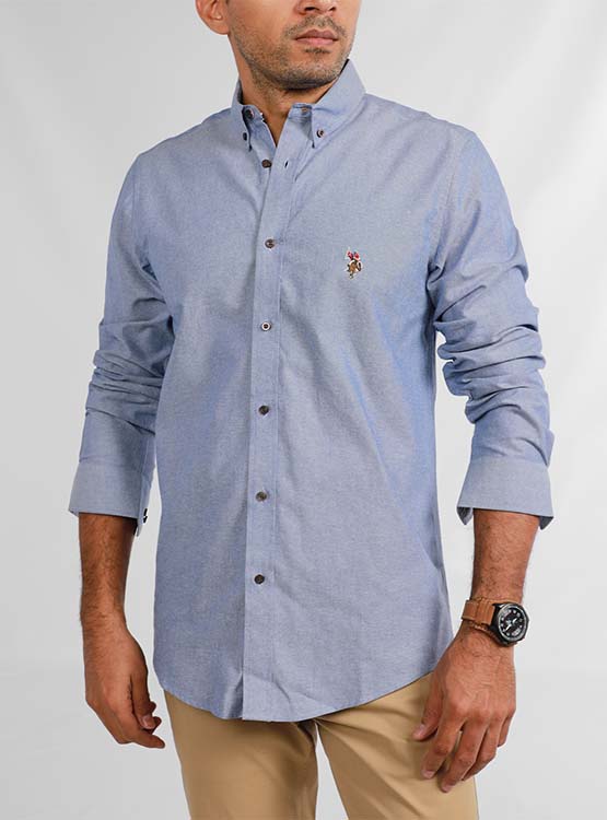 CAMISA US POLO ASSN MANGA LARGA OXFORD - 1