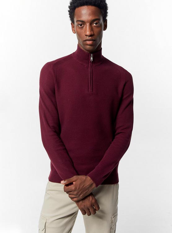 Jersey De Manga Larga Para Hombre Con Cremallera 1/4 - Cuello Alto, Material Suave Y Transpirable, Ideal Para Otoño/invierno