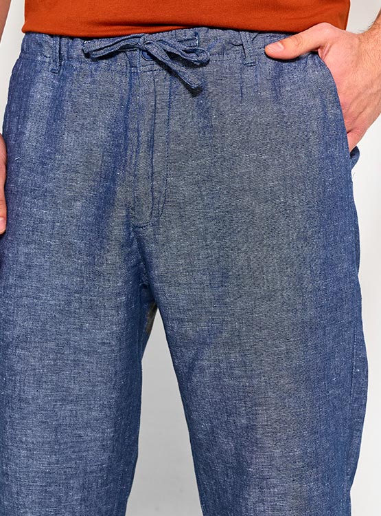 Match De Hombre Slim Tapered Lino Casual Pantalones # 8059