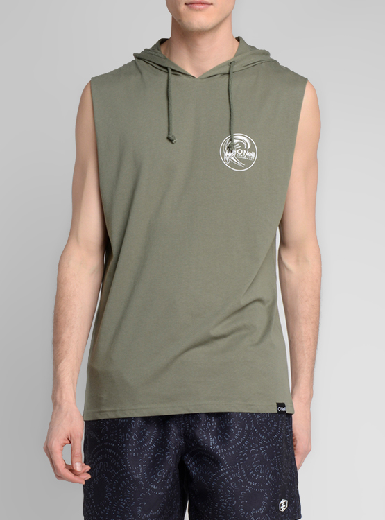 POLERA O'NEILL ESTAMPADO CALIFORNIA CALCE REGULAR MANGA SIN_MANGAS CON GORRO