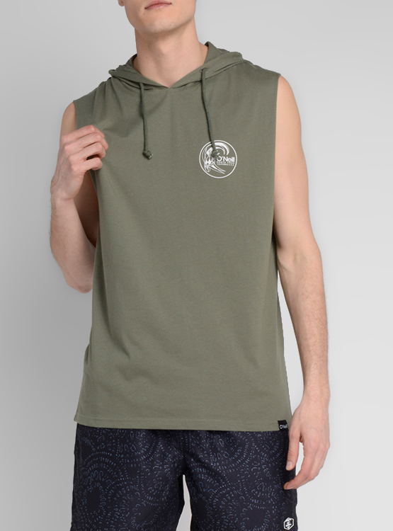 POLERA O'NEILL ESTAMPADO CALIFORNIA CALCE REGULAR MANGA SIN_MANGAS CON GORRO