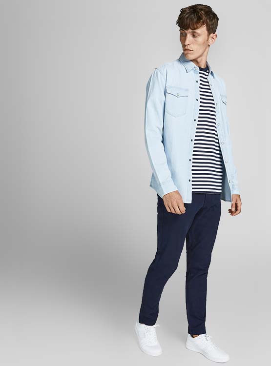 JACK & JONES Regular Chino Pants 'JWHACE JJPALMA' in Marine Blue | ABOUT YOU