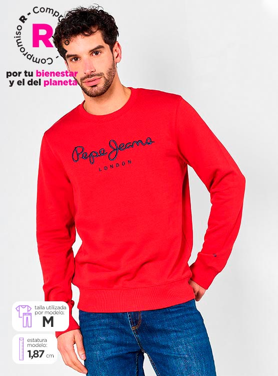 Felpa Uomo Pepe Jeans Crew, Girocollo In Cotone E Poliestere, Maniche Lunghe, Casual, Lavabile In Lavatrice