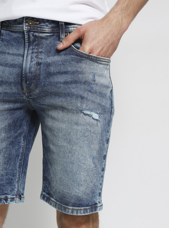 Short Bermuda Pepe Jeans Taille 36 (W27) - Corsaire Stretch Bleu - Occasion Très Bon état