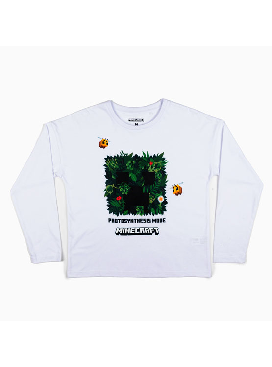 POLERA MANGA LARGA NIÑA MINECRAFT