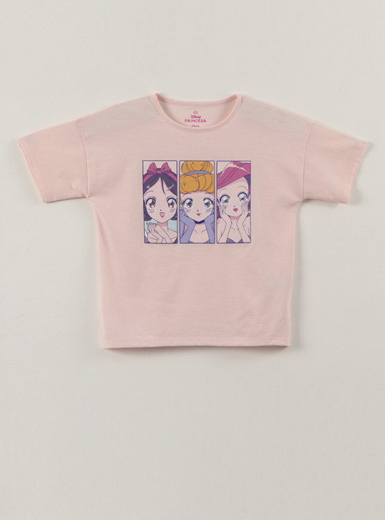 POLERA MANGA CORTA NIÑA PRINCESAS - 1