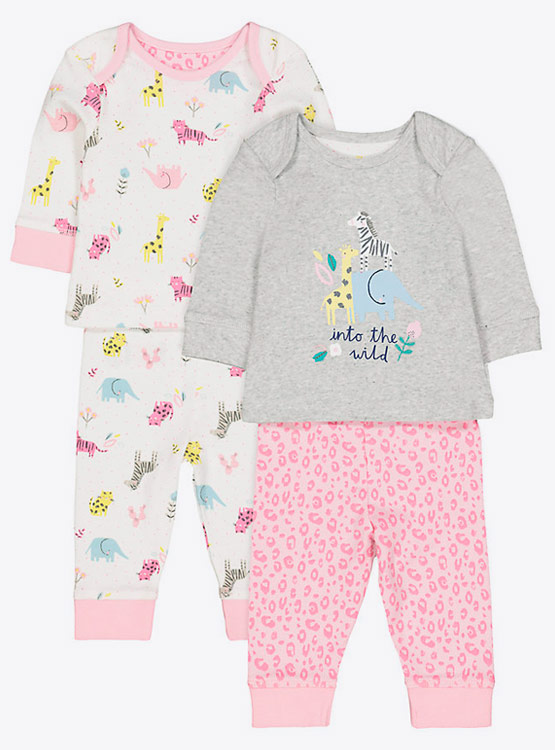 Pack De 2 Pyjamas Bébé 100% Coton - Confortable Et Sécuritaire Oeko-Tex 0-3 Mois