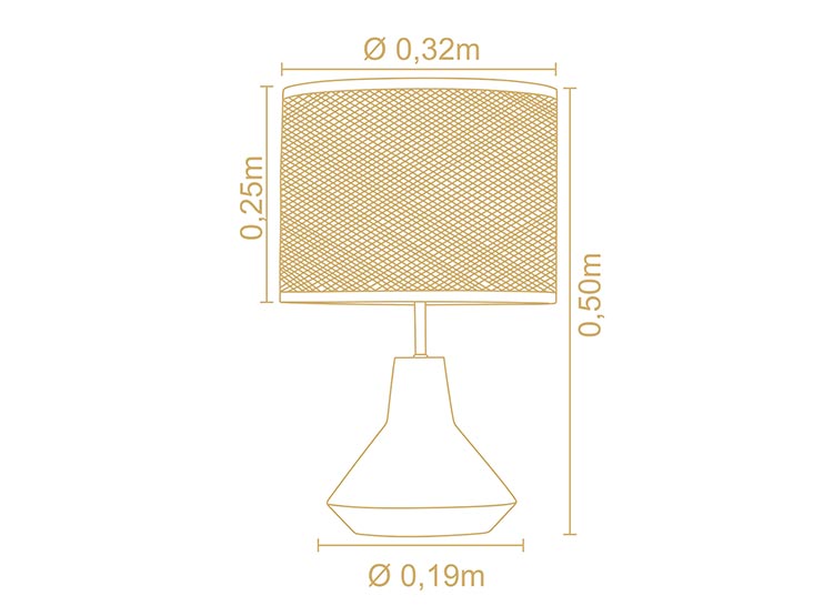 LÁMPARA DE MESA GARABE CUPULA 3197CT/85 - 3